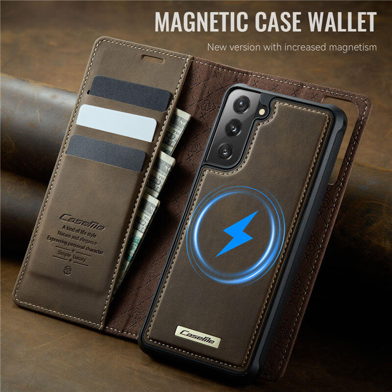 CaseMe Samsung Galaxy S21 2-in-1 Magnetic Wallet Case