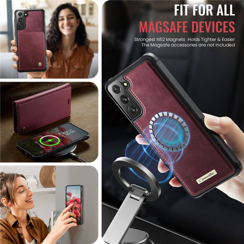 CaseMe Samsung Galaxy S21 Plus 2-in-1 Magnetic Wallet Case