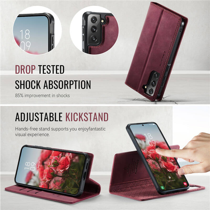 CaseMe Samsung Galaxy S21 Plus 2-in-1 Magnetic Wallet Case