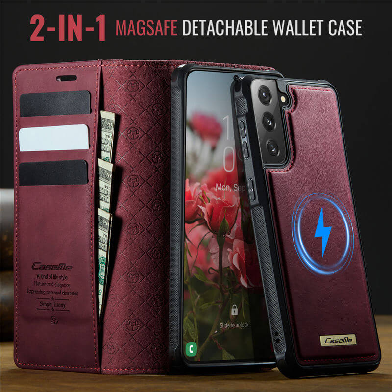 CaseMe Samsung Galaxy S21 Plus 2-in-1 Magnetic Wallet Case