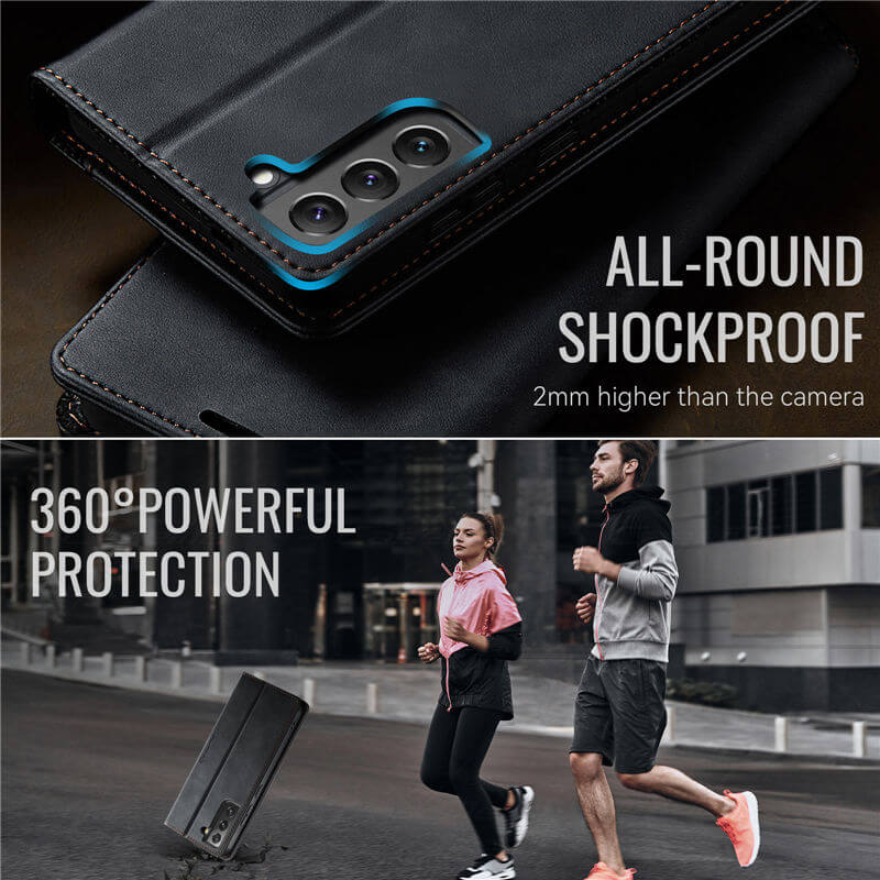 CaseMe Samsung Galaxy S22 Plus Magnetic Wallet Case with RFID Blocking