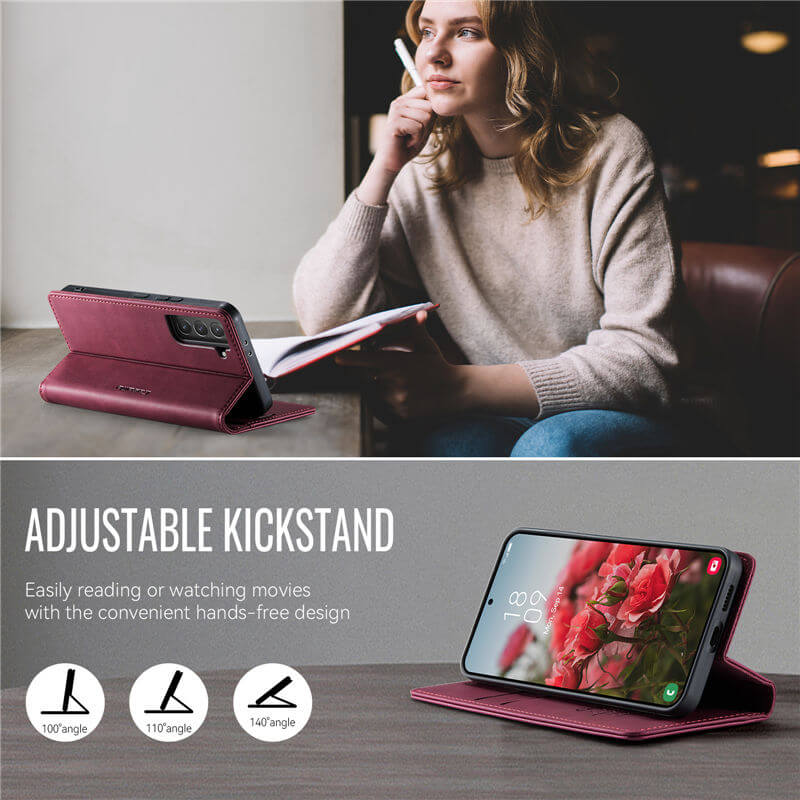 CaseMe Samsung Galaxy S22 Plus Magnetic Wallet Case with RFID Blocking