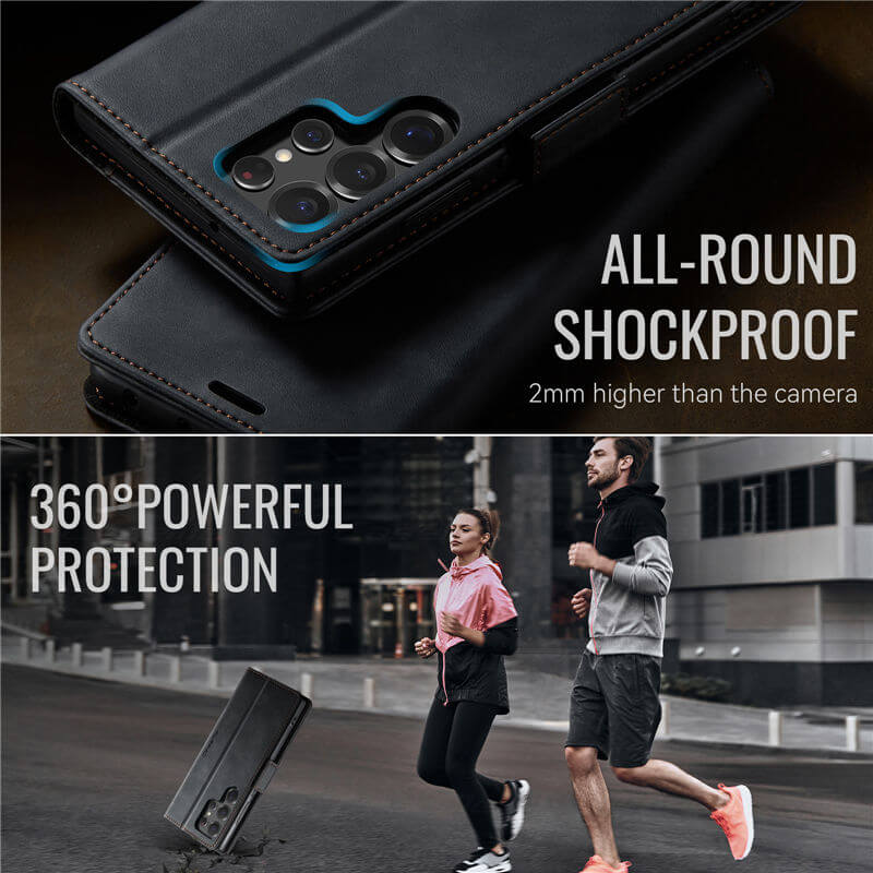 CaseMe Samsung Galaxy S22 Ultra Magnetic Wallet Case with RFID Blocking