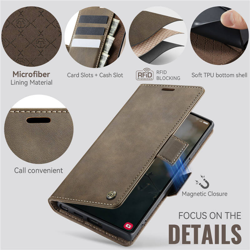 CaseMe Samsung Galaxy S22 Ultra Magnetic Wallet Case with RFID Blocking