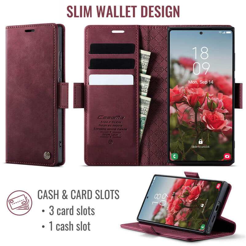 CaseMe Samsung Galaxy S22 Ultra Magnetic Wallet Case with RFID Blocking