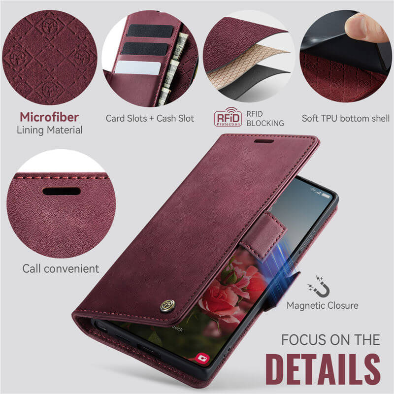 CaseMe Samsung Galaxy S22 Ultra Magnetic Wallet Case with RFID Blocking