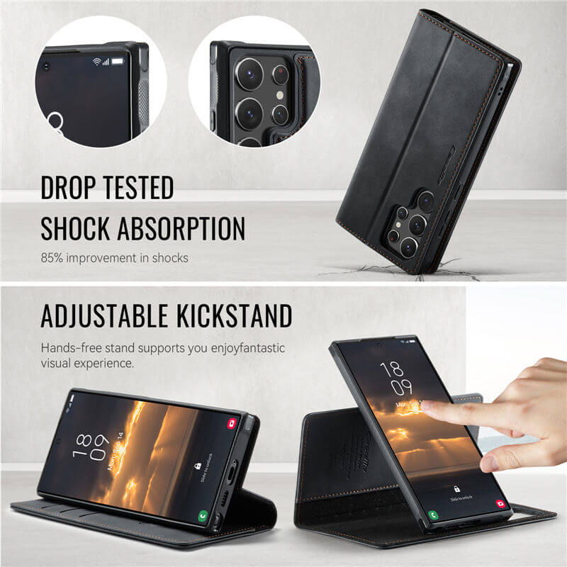 CaseMe Samsung Galaxy S22 Ultra 2-in-1 Magnetic Wallet Case