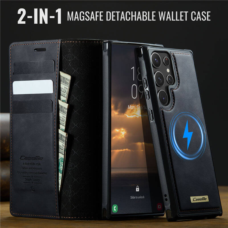 CaseMe Samsung Galaxy S22 Ultra 2-in-1 Magnetic Wallet Case
