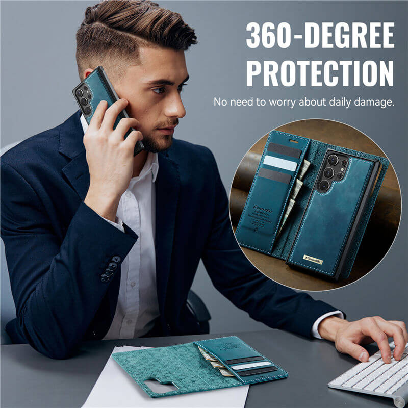 CaseMe Samsung Galaxy S22 Ultra 2-in-1 Magnetic Wallet Case