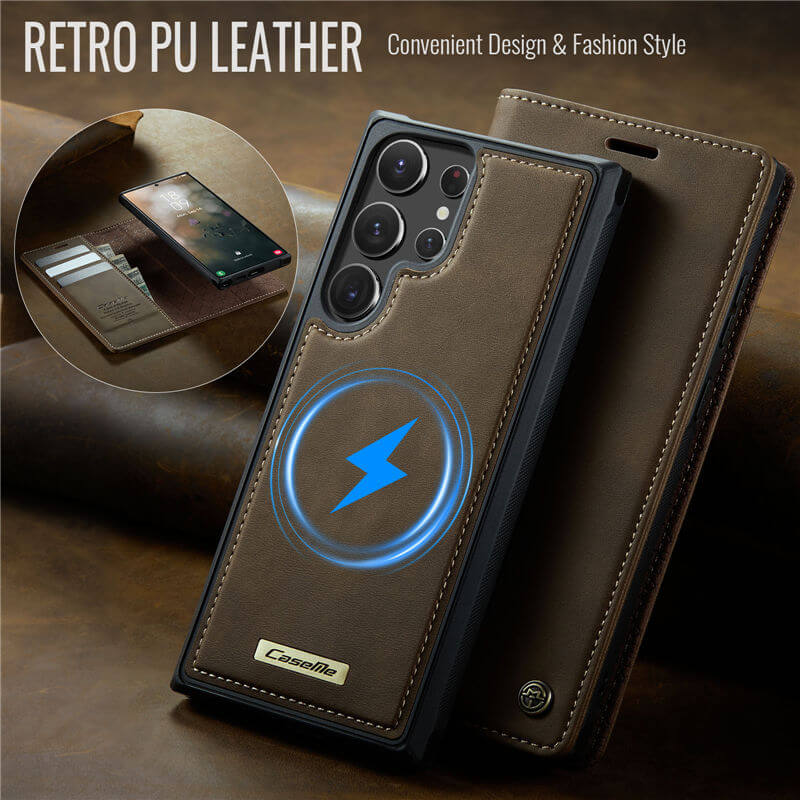 CaseMe Samsung Galaxy S22 Ultra 2-in-1 Magnetic Wallet Case