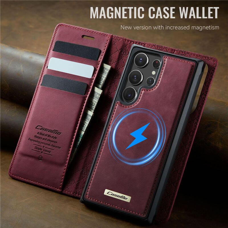 CaseMe Samsung Galaxy S22 Ultra 2-in-1 Magnetic Wallet Case