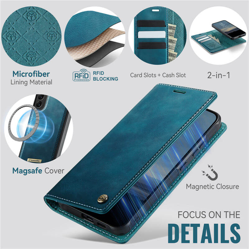 CaseMe Samsung Galaxy S22 Plus 2-in-1 Magnetic Wallet Case