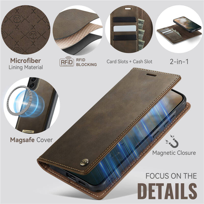 CaseMe Samsung Galaxy S22 2-in-1 Magnetic Wallet Case
