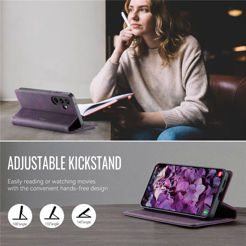 CaseMe Samsung Galaxy S23 FE Magnetic Wallet Case with RFID Blocking