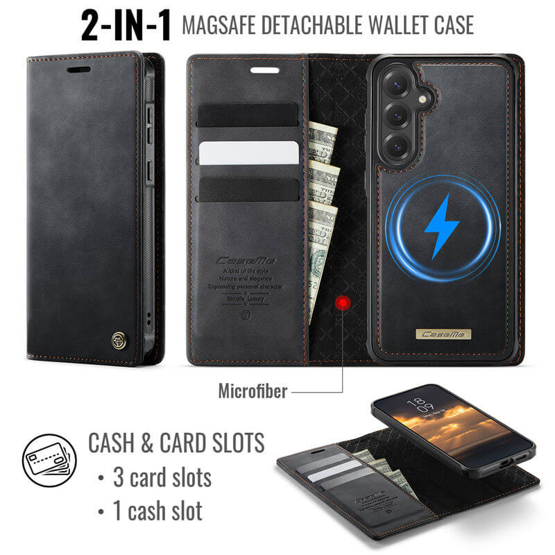 CaseMe Samsung Galaxy S23 FE 2-in-1 Magnetic Wallet Case