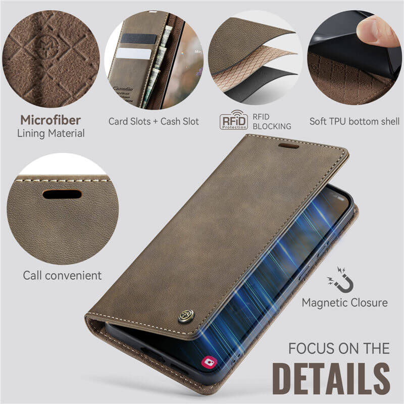 CaseMe Samsung Galaxy S23 Plus Magnetic Wallet Case with RFID Blocking