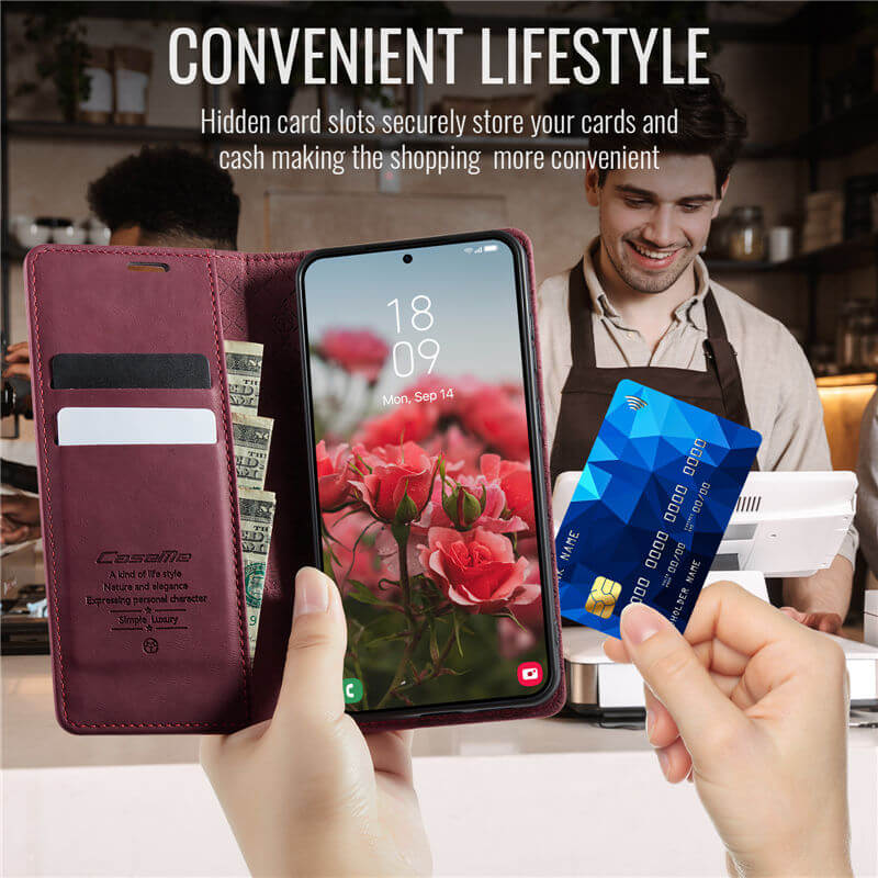 CaseMe Samsung Galaxy S23 Plus Magnetic Wallet Case with RFID Blocking