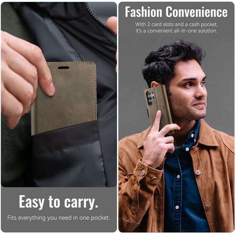 CaseMe Samsung Galaxy S23 Ultra Magnetic Wallet Case with RFID Blocking