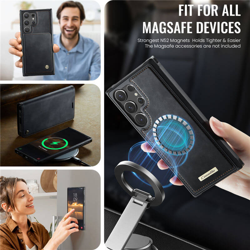 CaseMe Samsung Galaxy S23 Ultra 2-in-1 Magnetic Wallet Case