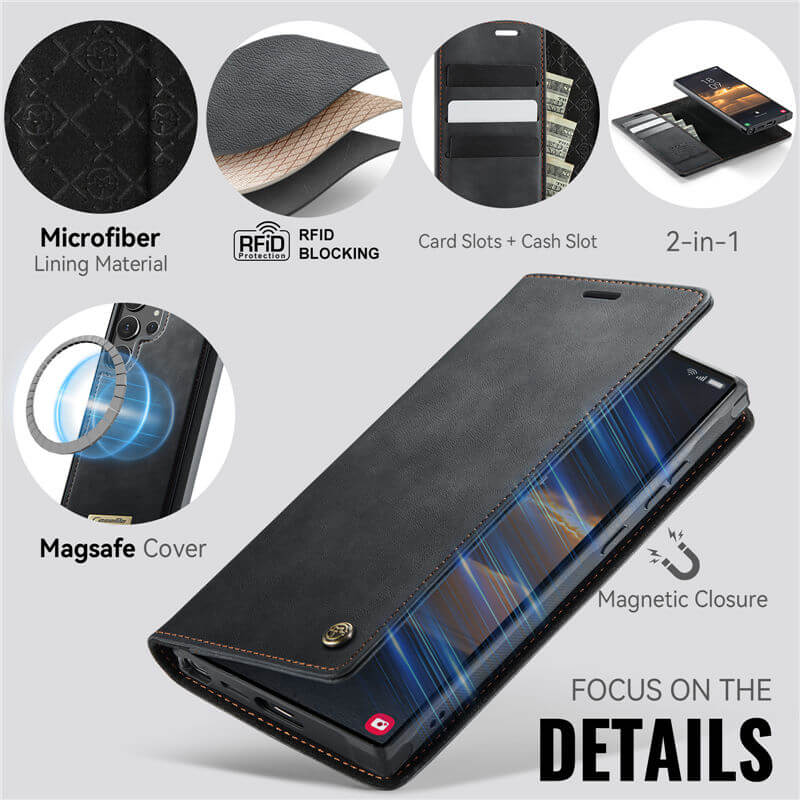 CaseMe Samsung Galaxy S23 Ultra 2-in-1 Magnetic Wallet Case