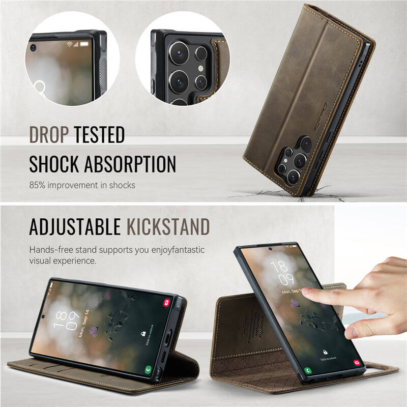 CaseMe Samsung Galaxy S23 Ultra 2-in-1 Magnetic Wallet Case