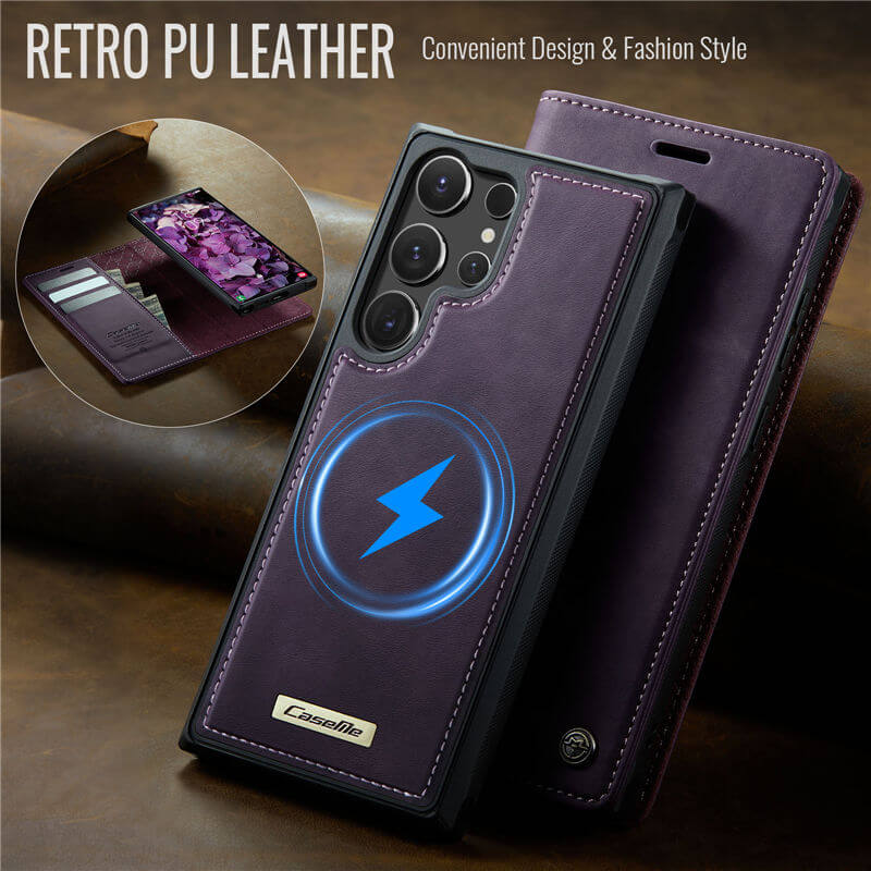 CaseMe Samsung Galaxy S23 Ultra 2-in-1 Magnetic Wallet Case