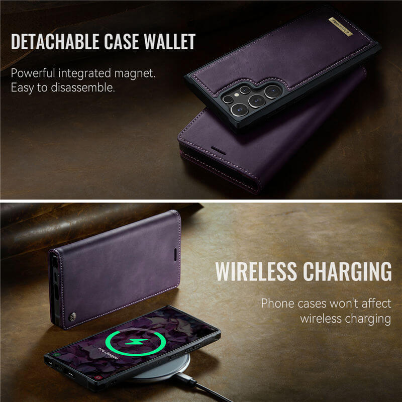 CaseMe Samsung Galaxy S23 Ultra 2-in-1 Magnetic Wallet Case