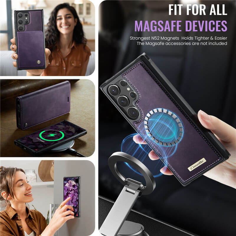 CaseMe Samsung Galaxy S23 Ultra 2-in-1 Magnetic Wallet Case