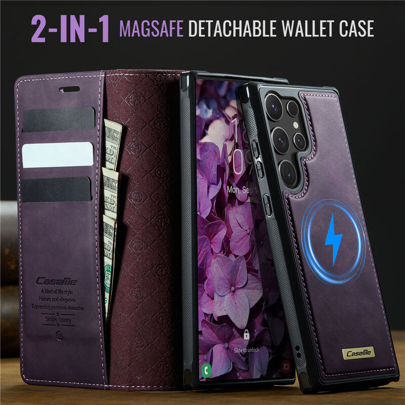 CaseMe Samsung Galaxy S23 Ultra 2-in-1 Magnetic Wallet Case
