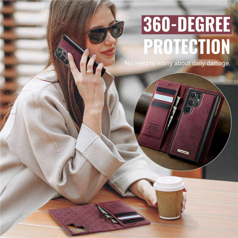 CaseMe Samsung Galaxy S23 Ultra 2-in-1 Magnetic Wallet Case