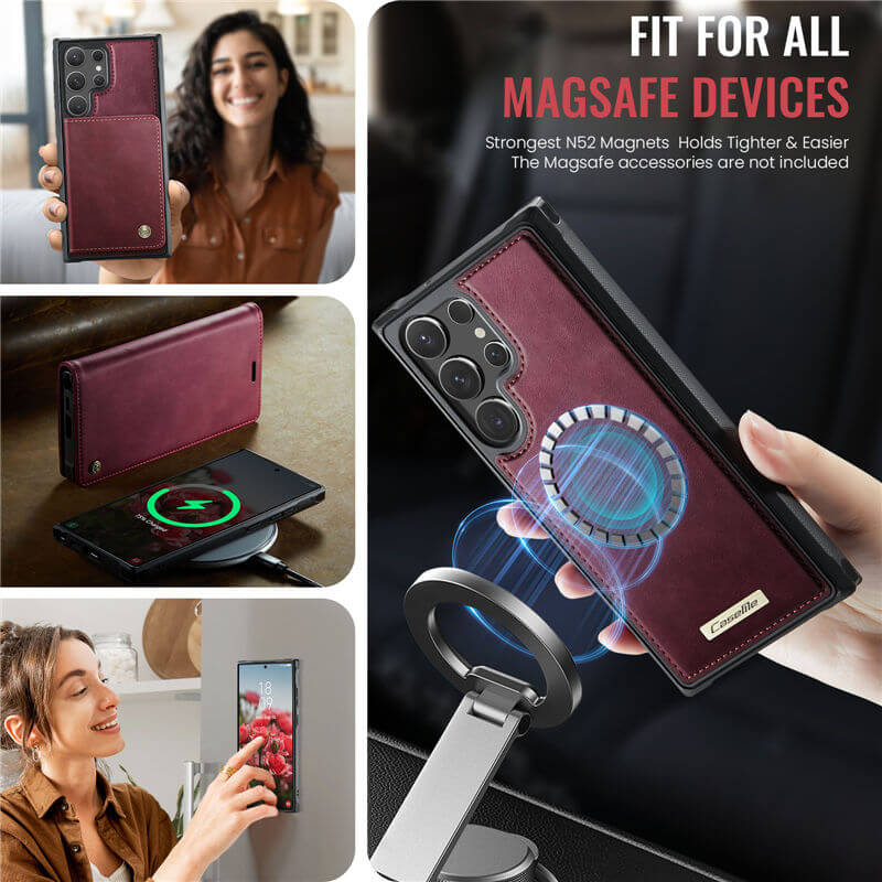 CaseMe Samsung Galaxy S23 Ultra 2-in-1 Magnetic Wallet Case