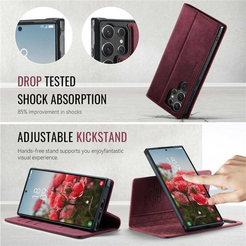 CaseMe Samsung Galaxy S23 Ultra 2-in-1 Magnetic Wallet Case