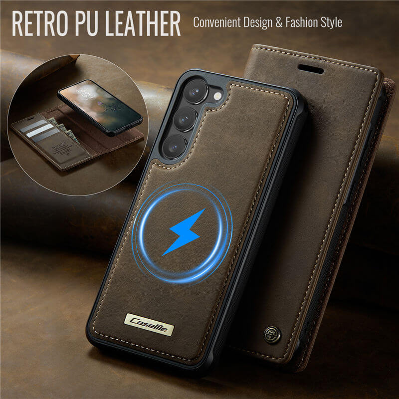 CaseMe Samsung Galaxy S23 2-in-1 Magnetic Wallet Case
