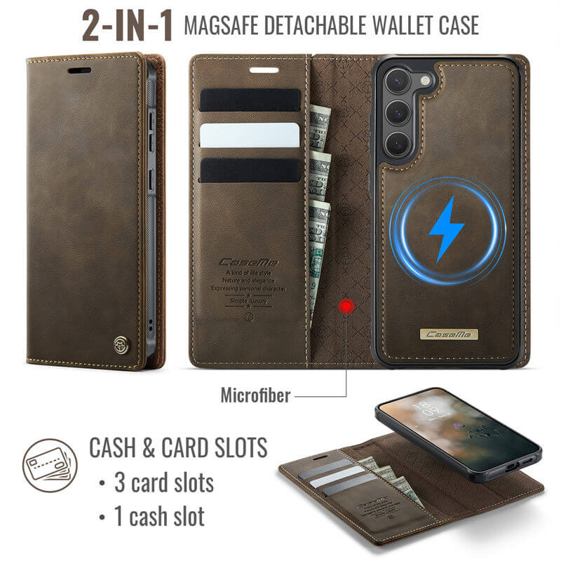 CaseMe Samsung Galaxy S23 2-in-1 Magnetic Wallet Case