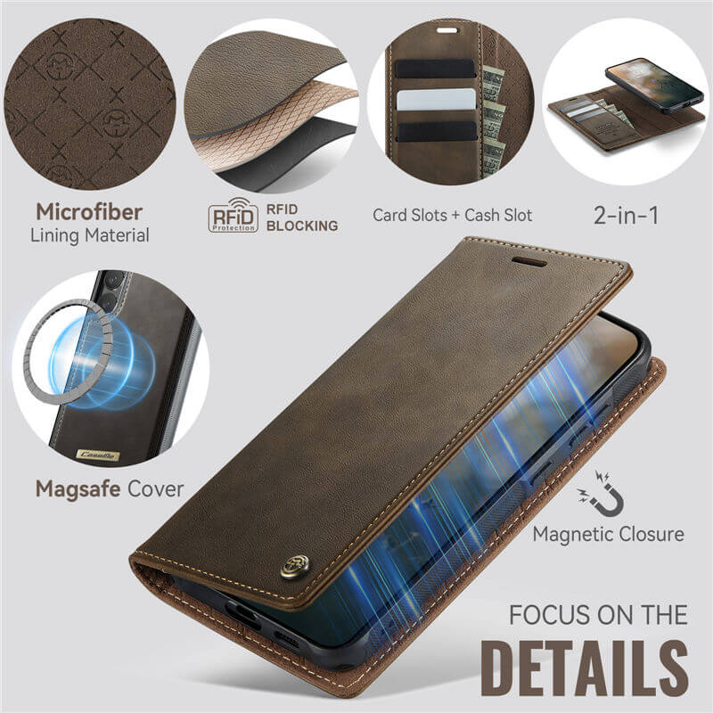 CaseMe Samsung Galaxy S23 2-in-1 Magnetic Wallet Case