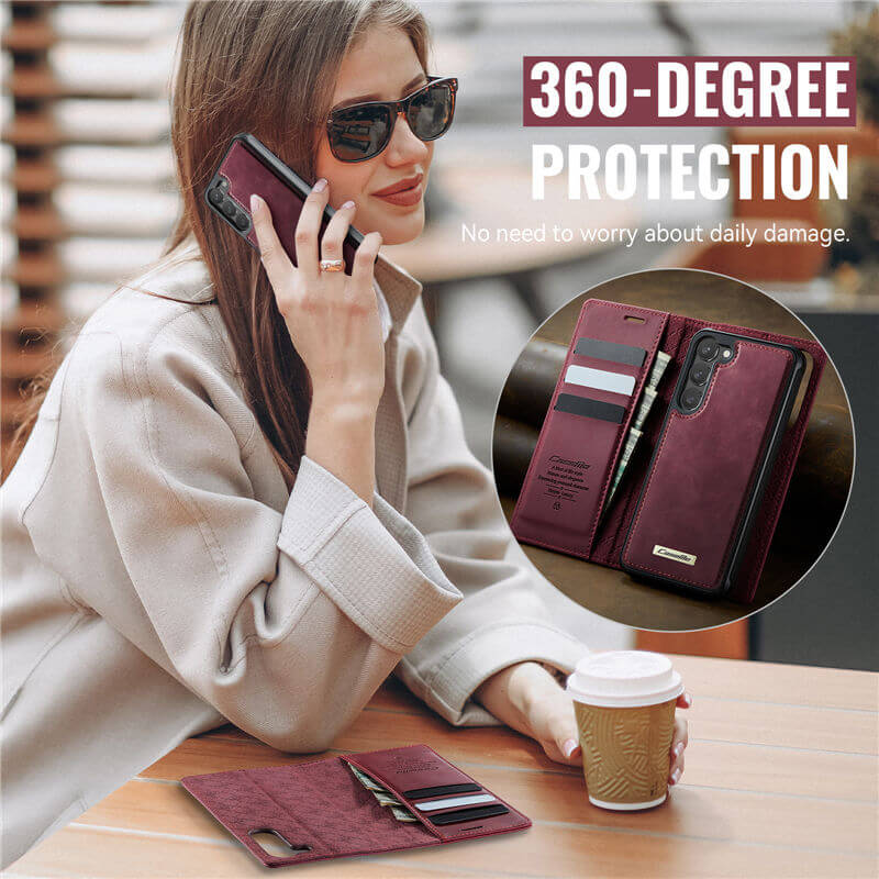 CaseMe Samsung Galaxy S23 2-in-1 Magnetic Wallet Case