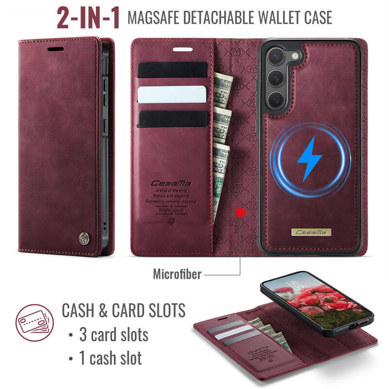 CaseMe Samsung Galaxy S23 2-in-1 Magnetic Wallet Case