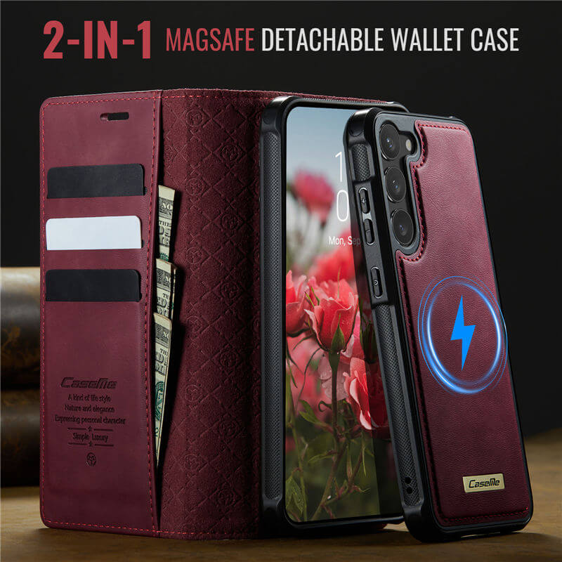 CaseMe Samsung Galaxy S23 2-in-1 Magnetic Wallet Case