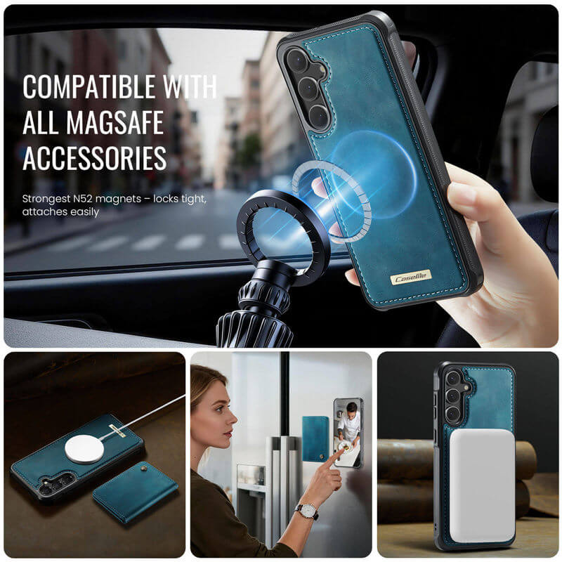 CaseMe Samsung Galaxy S25 Plus 2-in-1 Detachable Magnetic Wallet Case