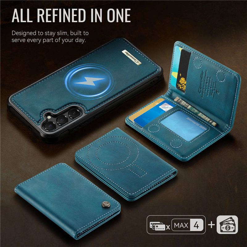 CaseMe Samsung Galaxy S25 Plus 2-in-1 Detachable Magnetic Wallet Case