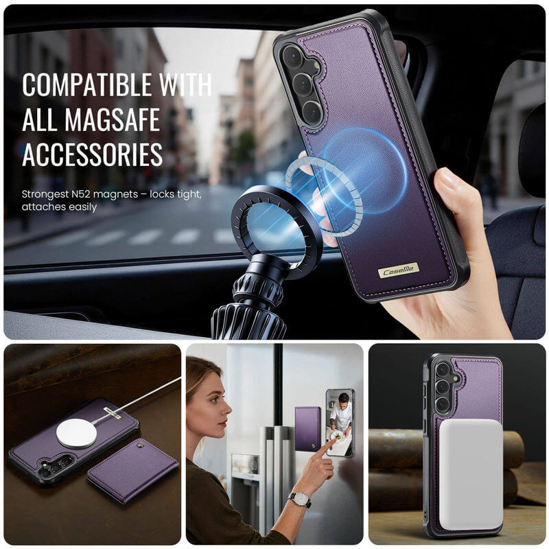 CaseMe Samsung Galaxy S24 Plus 2-in-1 Detachable Magnetic Wallet Case