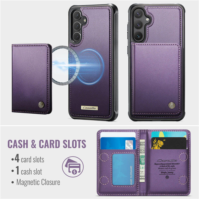 CaseMe Samsung Galaxy S24 Plus 2-in-1 Detachable Magnetic Wallet Case