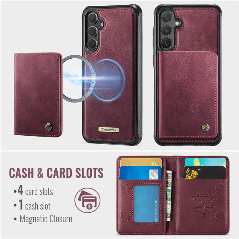 CaseMe Samsung Galaxy S25 Plus 2-in-1 Detachable Magnetic Wallet Case
