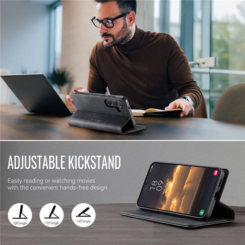 CaseMe Samsung Galaxy S25 Plus Magnetic Wallet Case with RFID Blocking