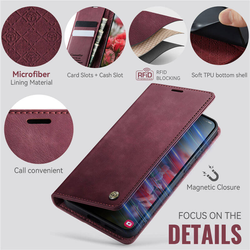 CaseMe Samsung Galaxy S25 Plus Magnetic Wallet Case with RFID Blocking