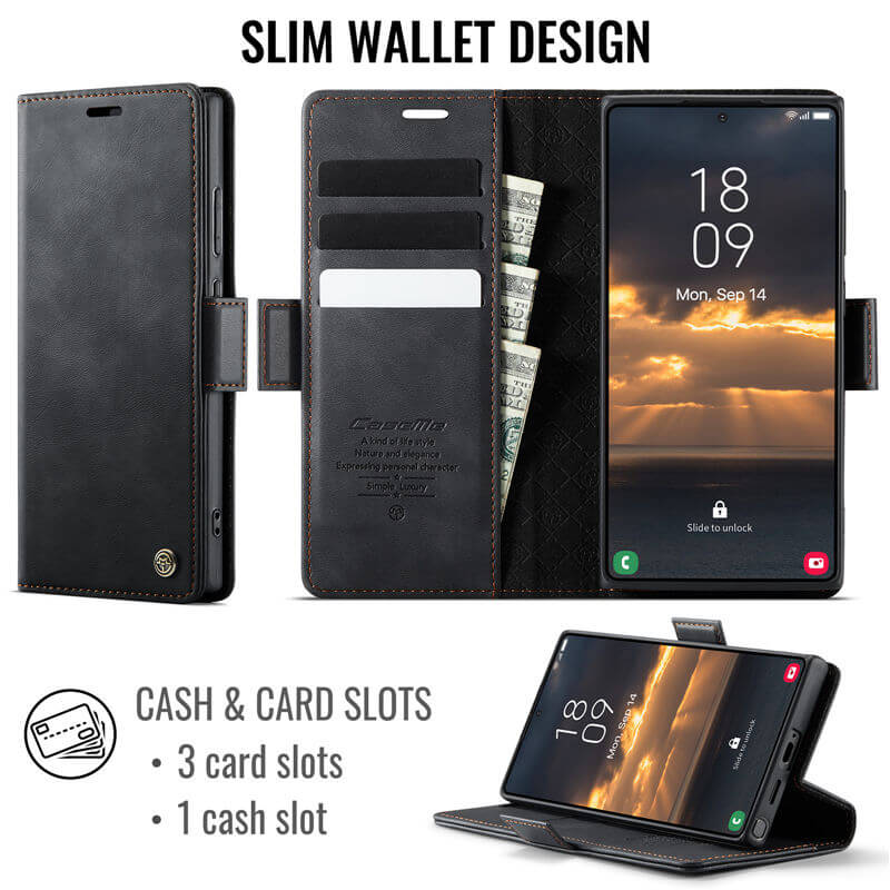 CaseMe Samsung Galaxy S25 Ultra Magnetic Wallet Case with RFID Blocking