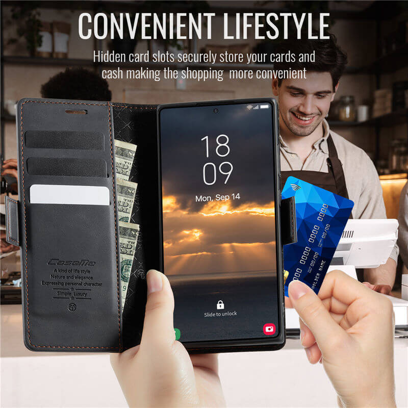 CaseMe Samsung Galaxy S25 Ultra Magnetic Wallet Case with RFID Blocking