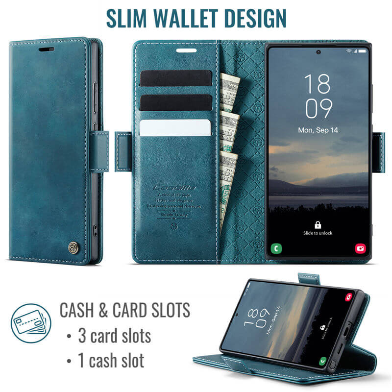 CaseMe Samsung Galaxy S25 Ultra Magnetic Wallet Case with RFID Blocking