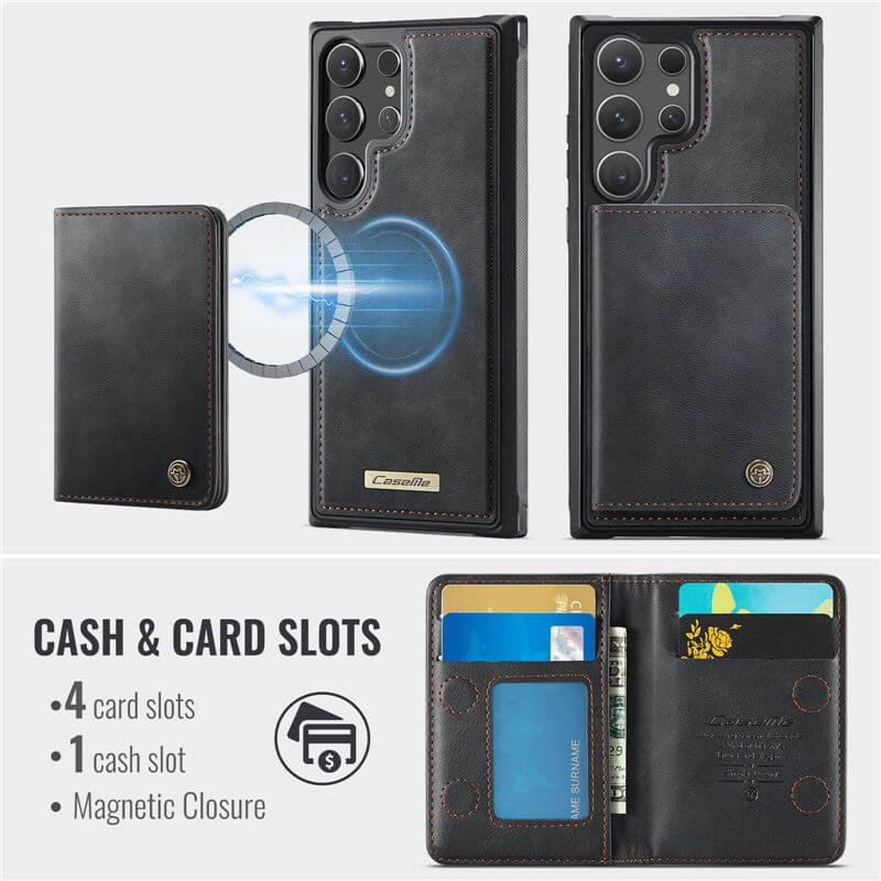 CaseMe Samsung Galaxy S24 Ultra 2-in-1 Detachable Magnetic Wallet Case