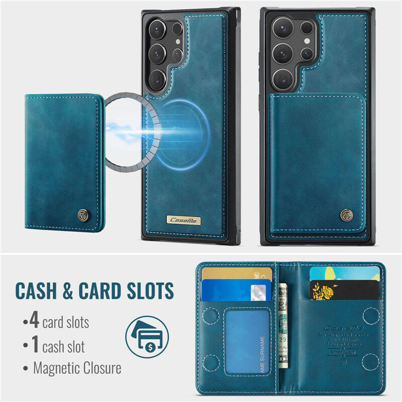 CaseMe Samsung Galaxy S24 Ultra 2-in-1 Detachable Magnetic Wallet Case